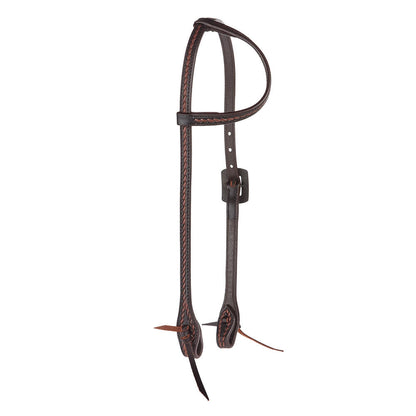 Heavy Oiled Rope Tooling Silver Bar Double Buckle 5 8 Inch Single Ear Headstall