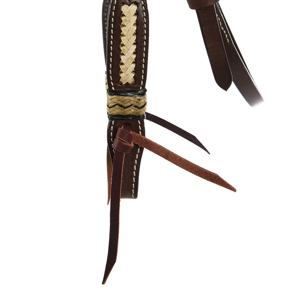 Braided Rawhide Chocolate Browband Headstall