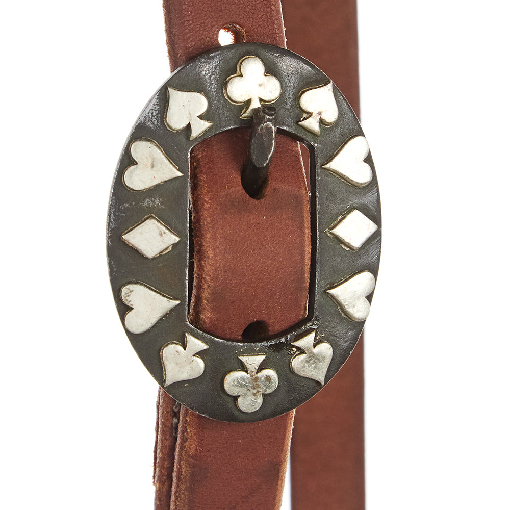 Heavy Oil Harness Leather Card Suite Single Buckle Slit Ear Headstall