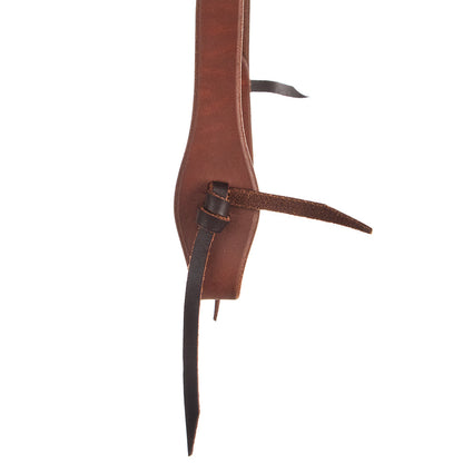 Heavy Oil Harness Leather Oval Silver Bar Buckle Slit Ear Headstall