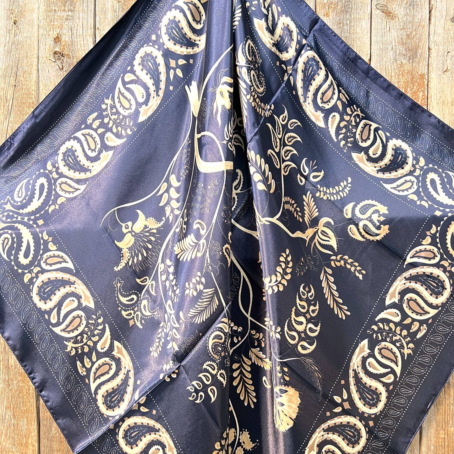 Blue and Cream Paisley Wild Rag/Scarf