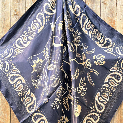 Blue and Cream Paisley Wild Rag/Scarf
