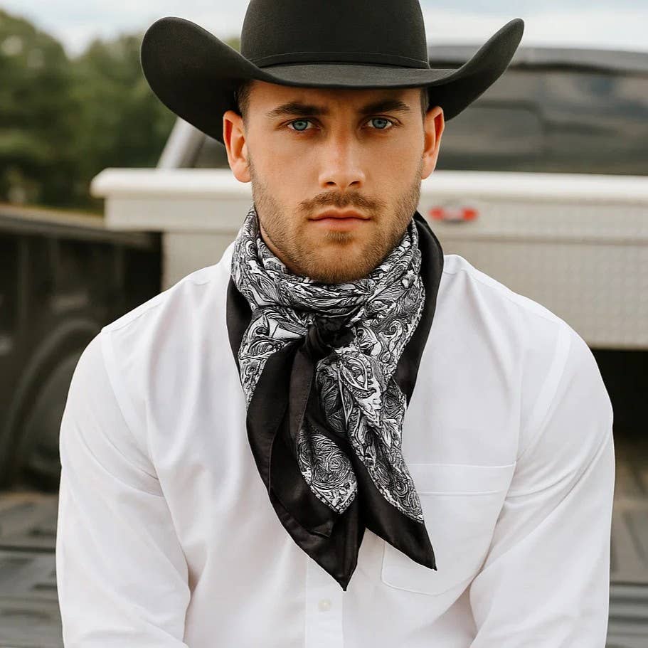 Black & White Paisley Wild Rag/Scarf