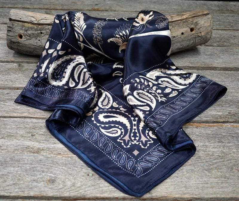 Blue and Cream Paisley Wild Rag/Scarf