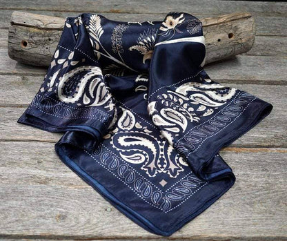 Blue and Cream Paisley Wild Rag/Scarf