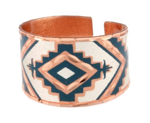 RN 708BL SW Native American  Adjustable Ring Teal Blue