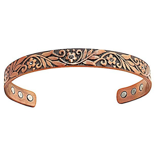 P 55 Copper Flexible Bracelet for arthritis with zircons