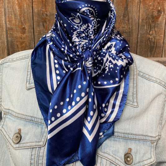 Blue Floral Paisley Wild Rag/Scarf