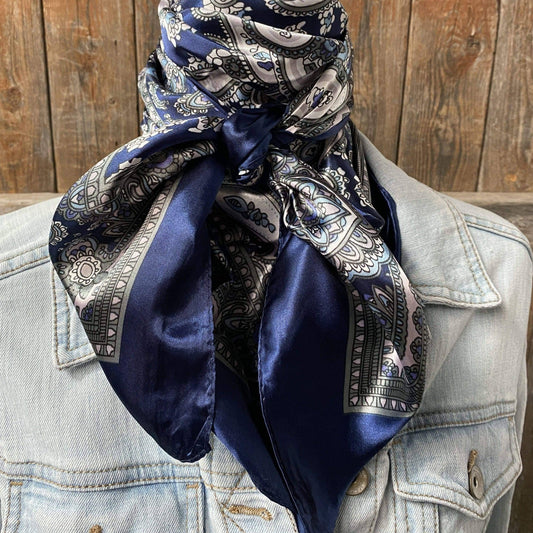 Blue Paisley Wild Rag / Scarf