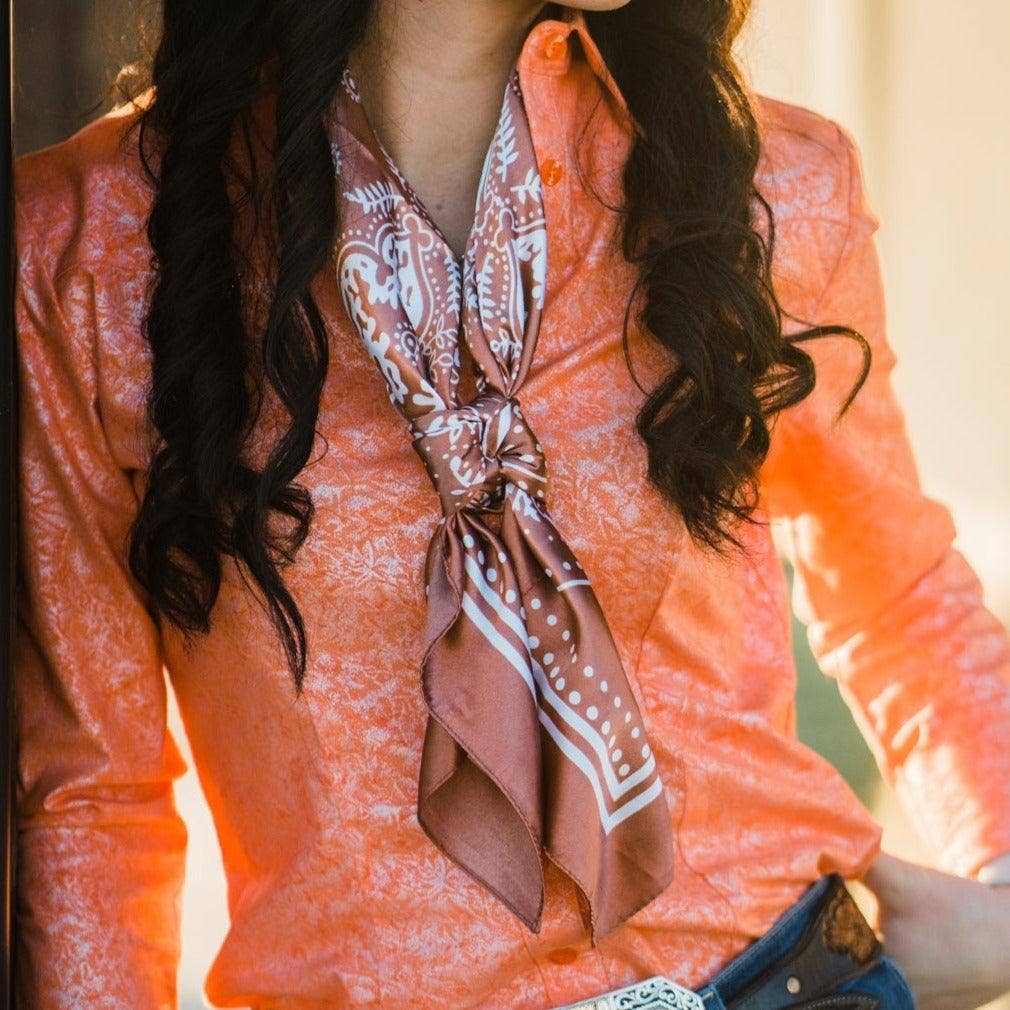 Copper Floral Paisley Wild Rag/Scarf