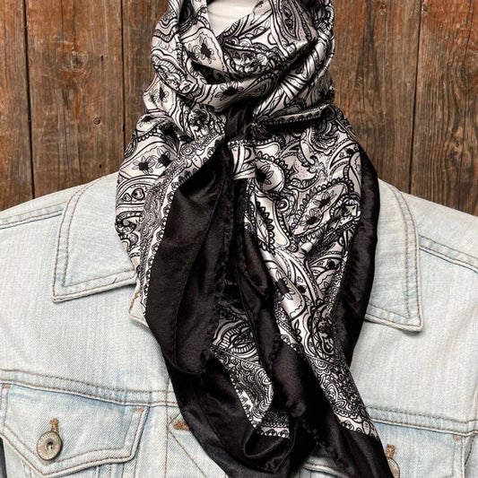 Black & White Paisley Wild Rag/Scarf