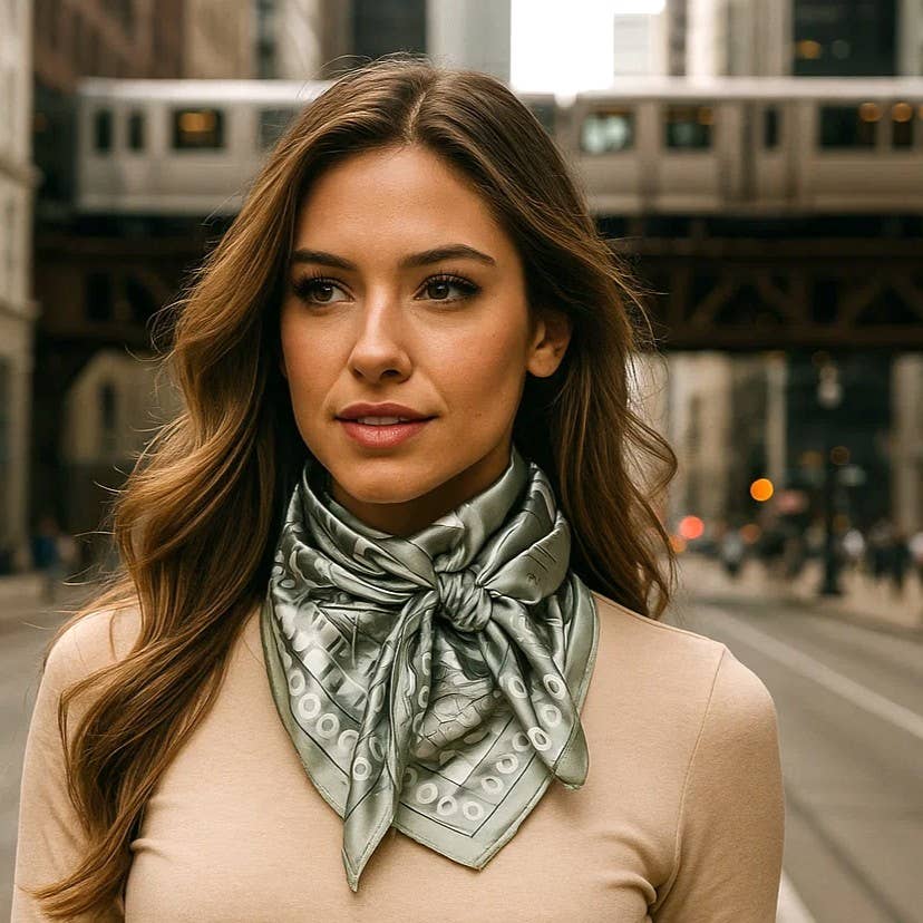 Sage & White Paisley Wild Rag/Scarf