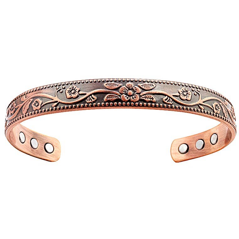 P 53 Copper Floral flexible Bracelet for arthritis