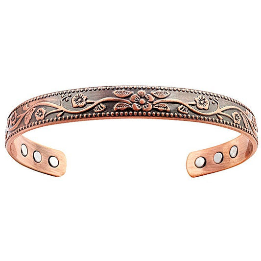 P 53 Copper Floral flexible Bracelet for arthritis