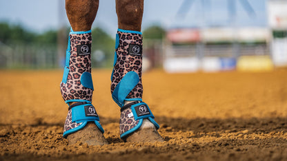 Cheetah and Turquoise Sport Boots